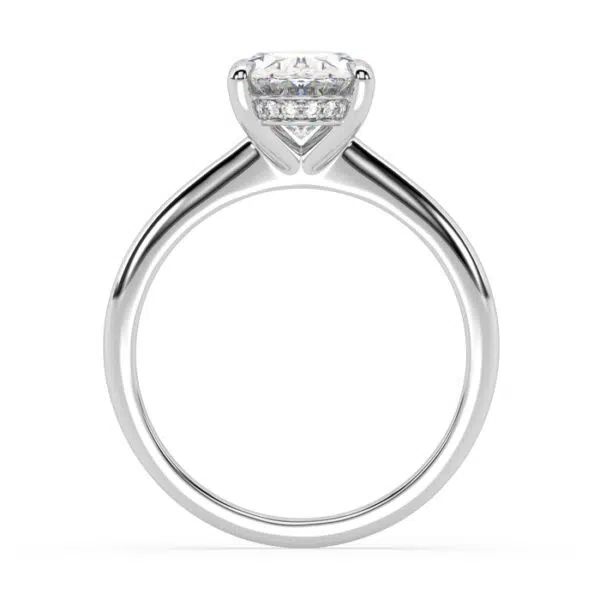 oval solitaire diamond engagement ring with hidden halo 2