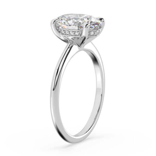 oval solitaire diamond engagement ring with hidden halo 3