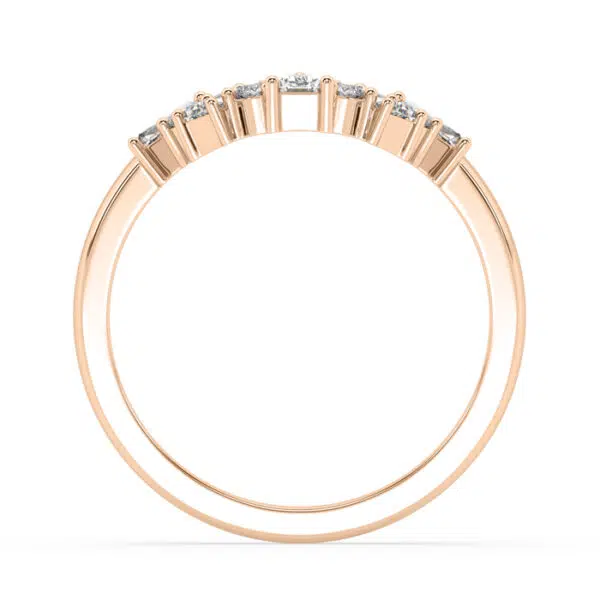 rose gold tapered baguette fitted ring 2