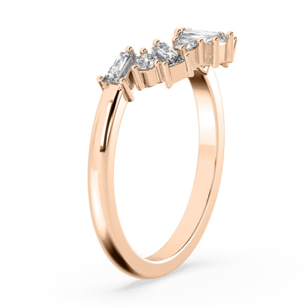 rose gold tapered baguette fitted ring 3