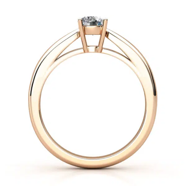 round diamond tapered band dress ring in rose gold 2