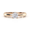 round diamond tapered band dress ring in rose gold 4