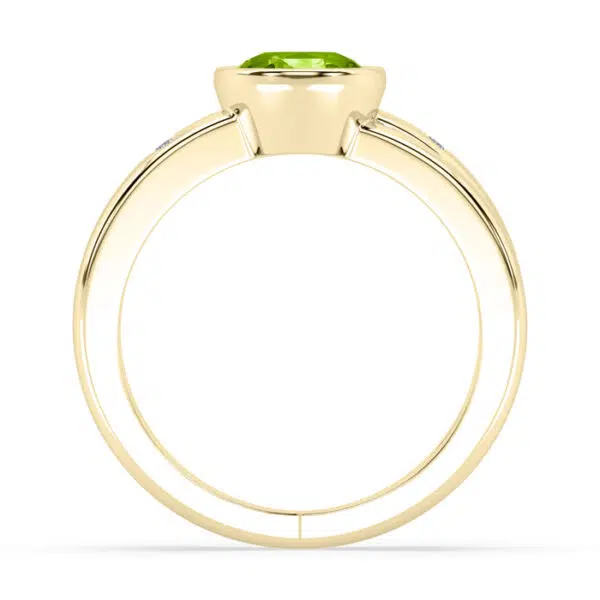 round peridot bezel set dress ring 2