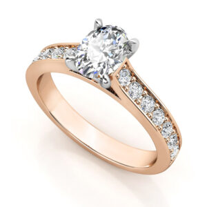 two tone oval diamond engagement ring 2