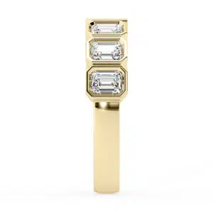 bezel set emerald cut dress ring 2