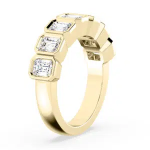 bezel set emerald cut dress ring 3