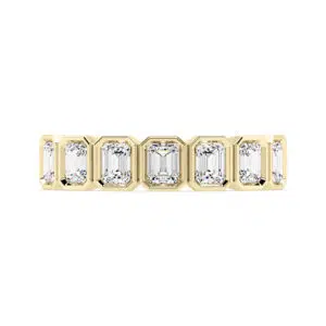 bezel set emerald cut dress ring