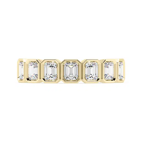 bezel set emerald cut dress ring