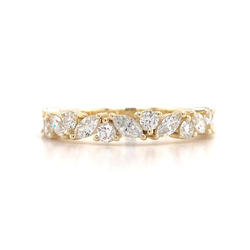 marquise and round diamond eternity ring