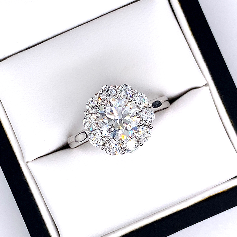 round diamond halo engagement ring