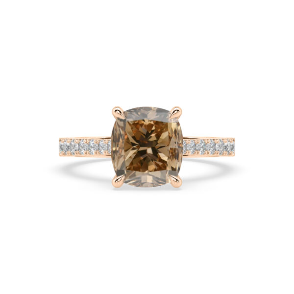 Champagne Diamond Engagement Ring in Rose Gold 1
