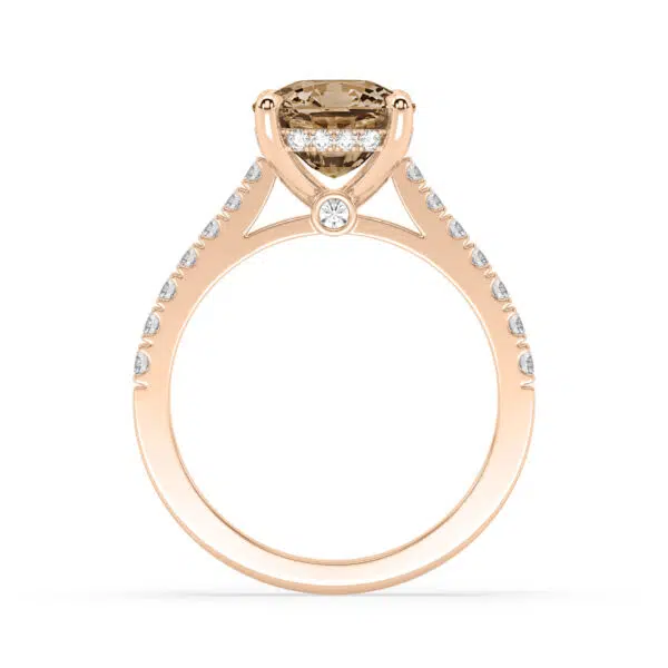 Champagne Diamond Engagement Ring in Rose Gold 2