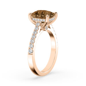 Champagne Diamond Engagement Ring in Rose Gold 3