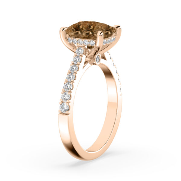 Champagne Diamond Engagement Ring in Rose Gold 3