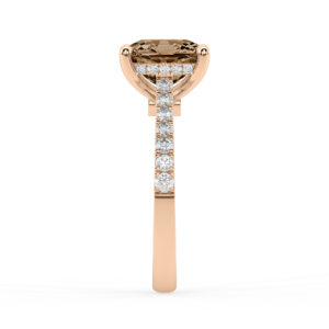 Champagne Diamond Engagement Ring in Rose Gold 4