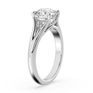 Split Band Solitaire Round Diamond Ring 3