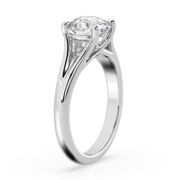 Split Band Solitaire Round Diamond Ring 3