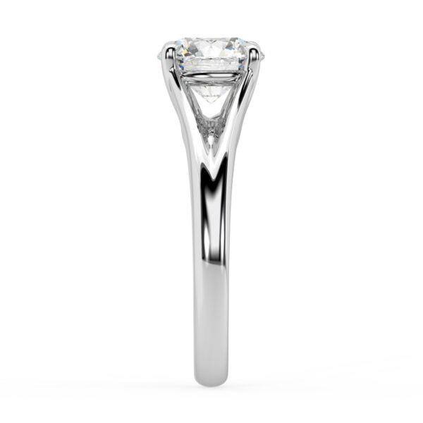 Split Band Solitaire Round Diamond Ring 4