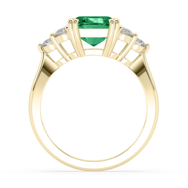 emerald gemstone ring with diamond cluster 2