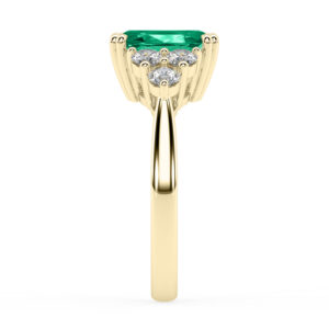 emerald gemstone ring with diamond cluster 4