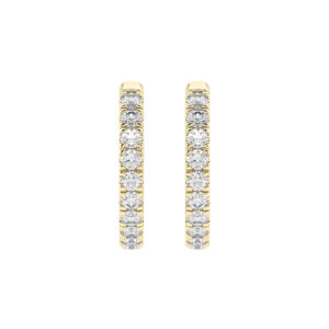 13.5mm CutDown Set Diamond Hoop Earrings WG YG