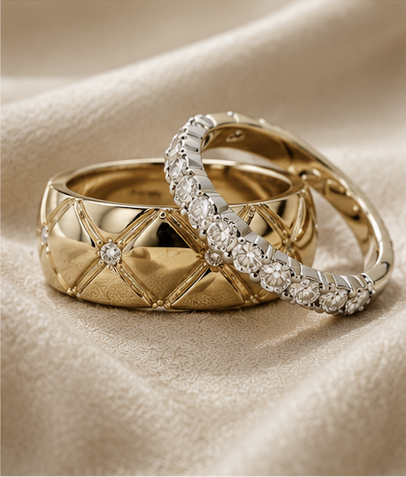 Set of Gold Wedding Rings