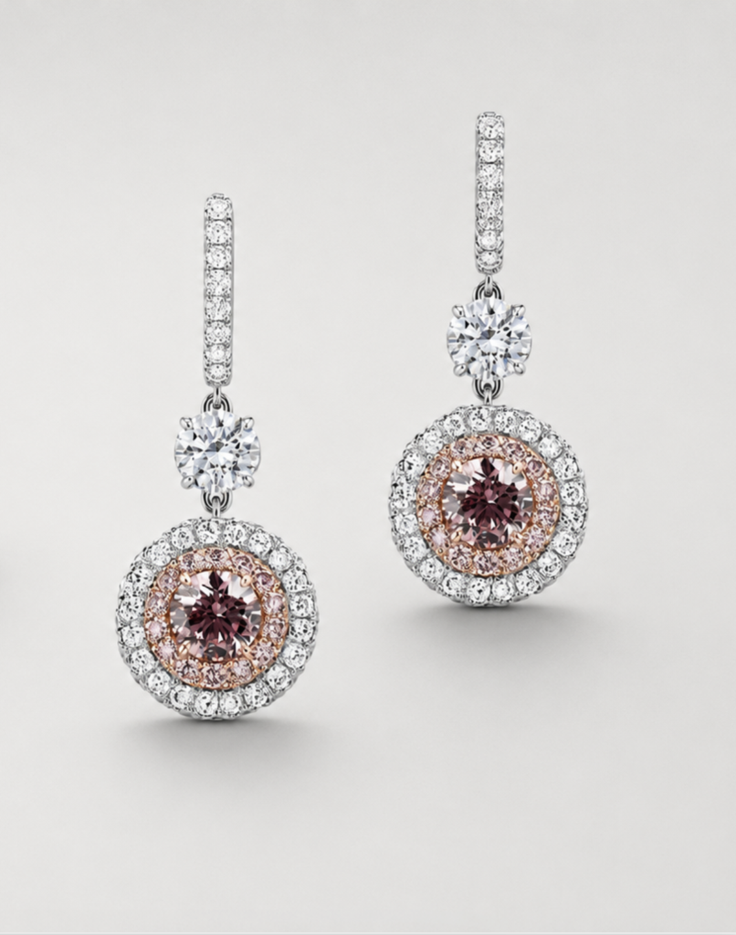 Pink Diamond Earrings