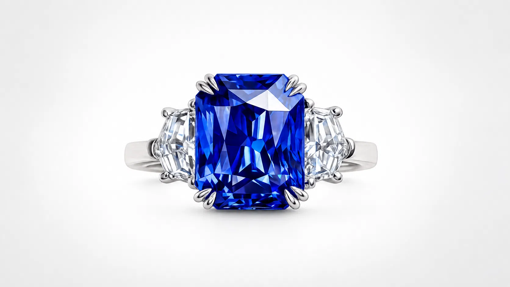 Sapphire and Diamond Platinum Ring